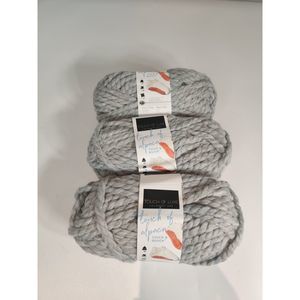 Touch Of Alpaca Thick & Quick Lion Brand Yarn Jumbo 7 Cement 3 pack Lot